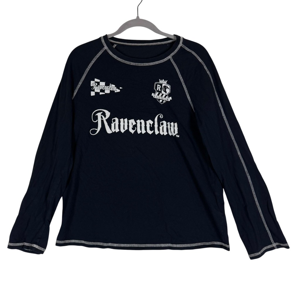 ROMWE Shirt Womens Small Blue Ravenclaw Harry Potter Graphic Long Sleeve Raglan
